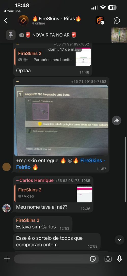 Cliente Fire Skins recebeu a skin direto na Steam